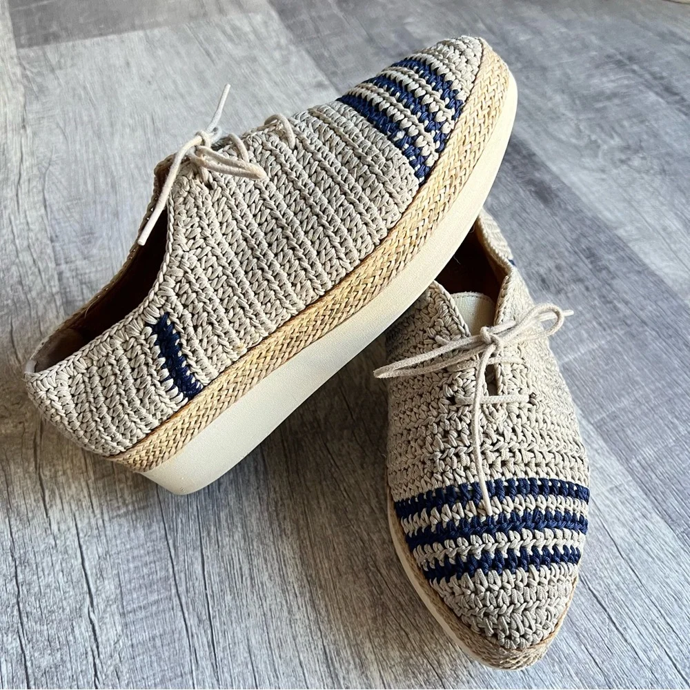 Coclico Women's crochet paddle oxford shoe platform wedge Size 36 US 5.5